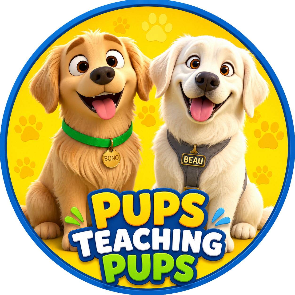 Pups Teaching Pups — Bono and Beau